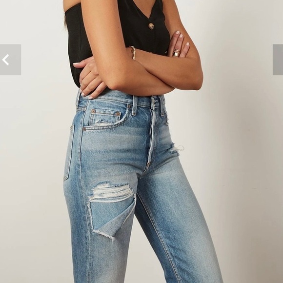 NWT Boyish Tommy High Rise Straight Leg Distressed Boyfriend Jeans Size 27 - Picture 2 of 16